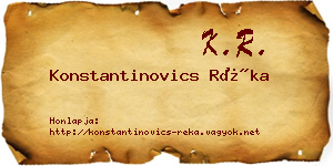 Konstantinovics Réka névjegykártya