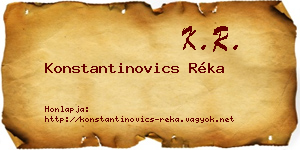 Konstantinovics Réka névjegykártya